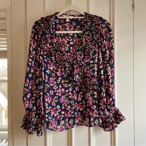 & Other Stories Multicolor Floral Ruffle Blouse